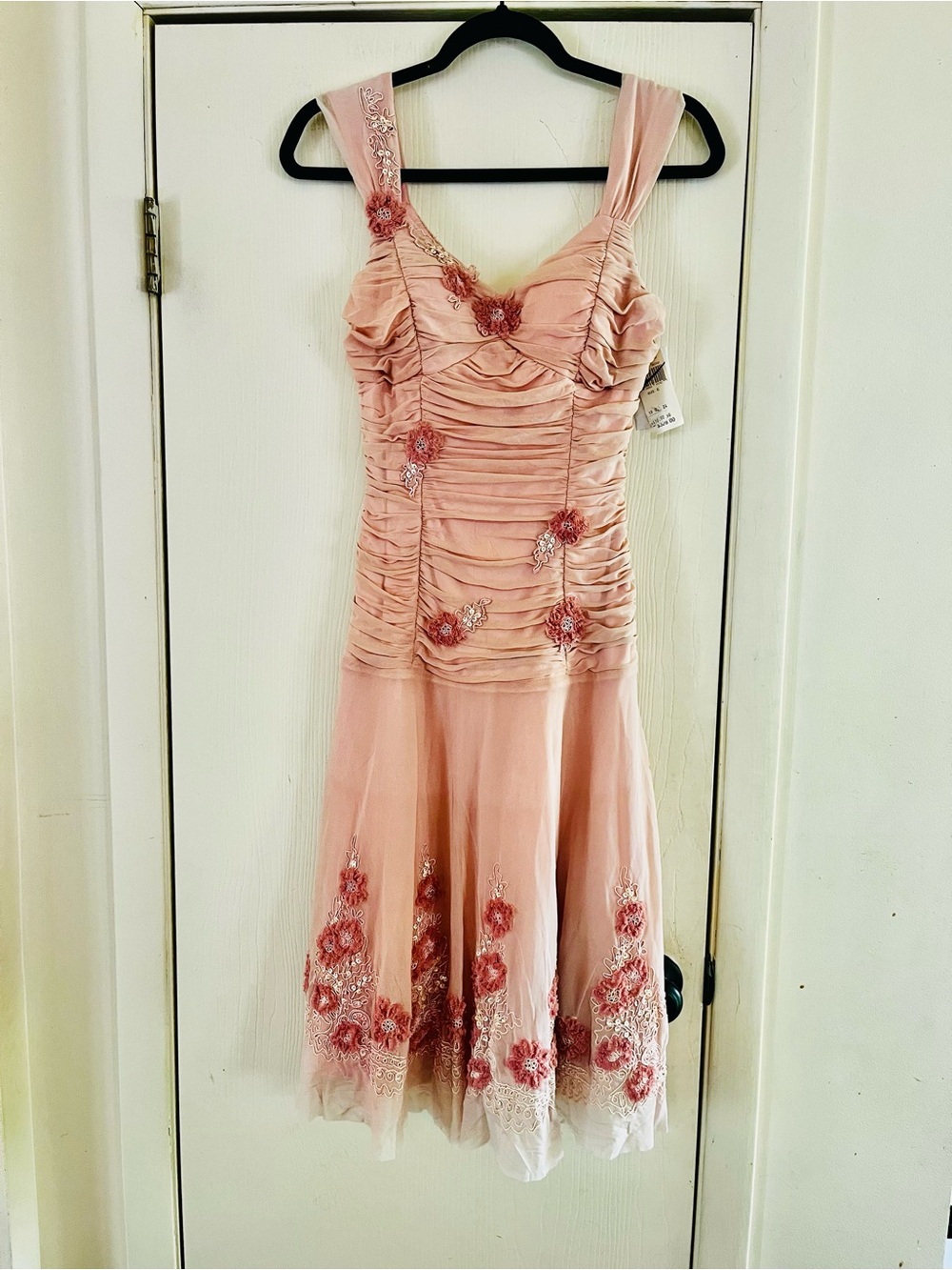 VTG Y2K Sue Wong Ethereal Fairycore Bridal Embellished Ruched Party Dress 6